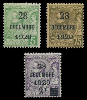 MONACO 1921 Nr 46-48 ungebraucht X3AD69E