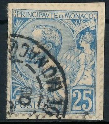 MONACO 1901 Nr 25 gestempelt Briefstück X3AD766