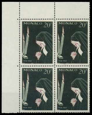 MONACO 1958 Nr 597 postfrisch Viererblock ECKE-OLI X3BA726