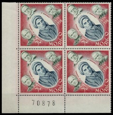 MONACO 1958 Nr 599 postfrisch Viererblock ECKE-ULI X3BA7AA