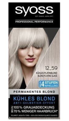 Syoss Cool Blonds 12-59 Kühles Platinblond Professionelle Haarfarbe