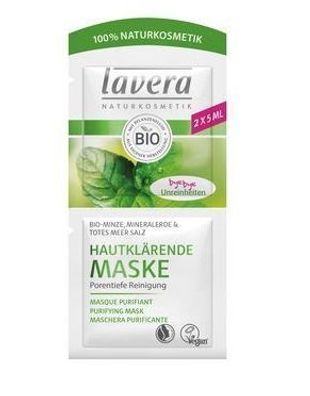 Lavera Bio-Minz-Maske mit Totes Meer Salz, 2 x 5 ml