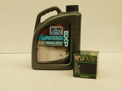Bel-Ray Ölwechselset EXP 15W-50 teilsynthetisch plus Hiflo Ölfilter