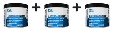 3 x EVL Nutrition L-Citrulline 2000 (200g) Unflavoured