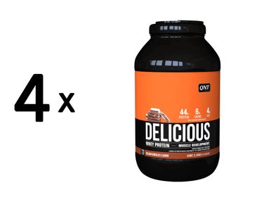 4 x QNT Delicious Whey Protein (2200g) Belgian Chocolate