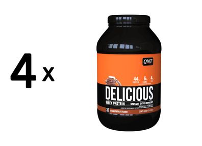 4 x QNT Delicious Whey Protein (908g) Belgian Chocolate