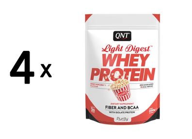 4 x QNT Light Digest Whey Protein (500g) Sweet Popcorn