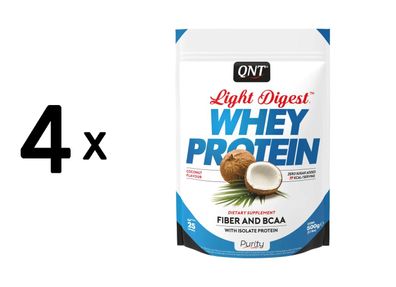 4 x QNT Light Digest Whey Protein (500g) Coconut