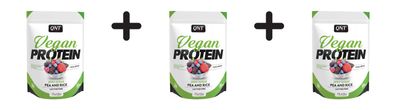 3 x QNT Vegan Protein Powder (500g) Red Fruits Party