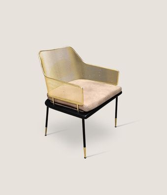 Luxuriöser Einsitzer Designer Sessel mit Edelstahl Elementen Neue Stühle