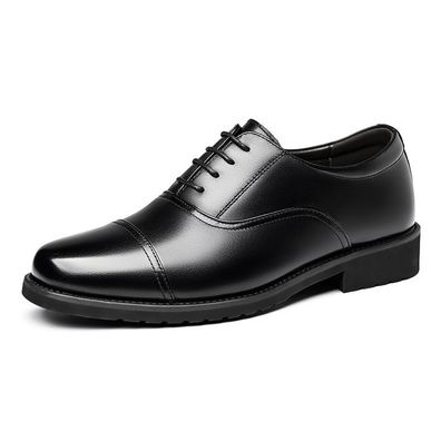 Gemeinsame Schnürschuhe aus Leder, Business-Casual-Low-Top-Schuhe, runde Zehen,