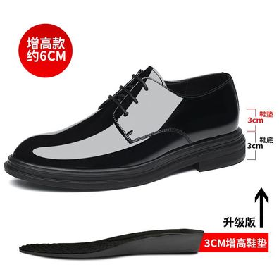 Herren-Schuhe aus glänzendem Leder, für Business, formelle Kleidung, Lederschuhe,