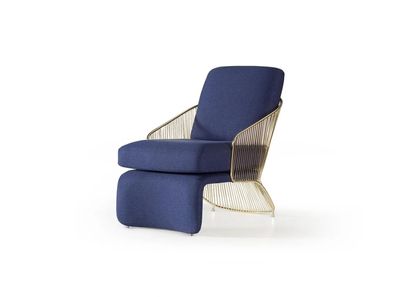 Blau Sitzmöbel Luxus Sessel Einrichtung Wohnzimmer Designer Polstermöbel