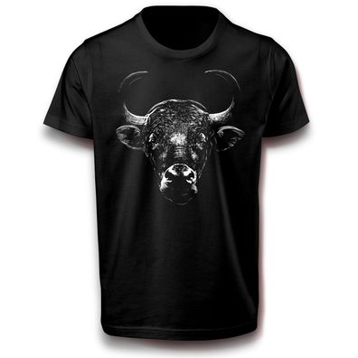 Stier wildes Tier T-Shirt 152 - 3XL Baumwolle Büffel Bison Ochse Natur