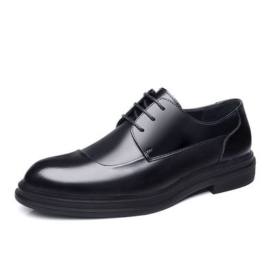 Lederschuhe Business Formelle Kleidung Schwarze Frühlingslederschuhe Derby-Schuhe