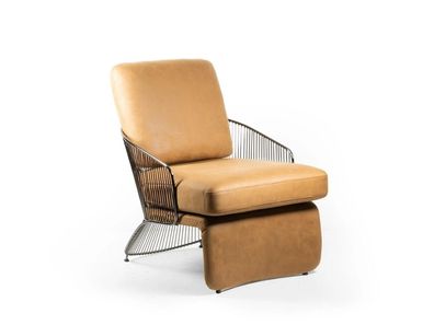 Braun Designer Sessel Leder Polstermöbel Wohnzimmer Luxus Sitzmöbel