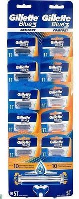 Gillette Blue 3 Plus Comfort Rasierer, 10er Pack