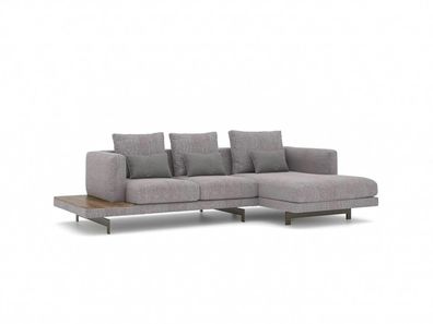Wohnzimmer Garnitur Ecksofa L-Form Grau Sofa Couch Designer Polstermöbel