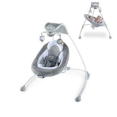 Ingenuity Babyschaukel InLighten Braden 180° drehbarer Sitz USB AUX Schaukel