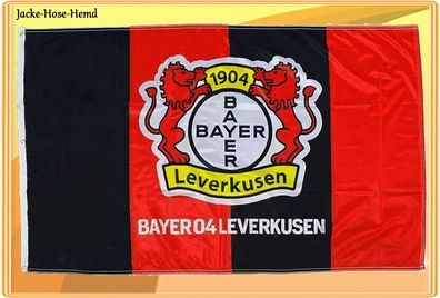 Hissfahne Bayer 04 Leverkusen Zimmerfahne Fahne Flagge Löwe Ösen Gr. 150x90cm NEU