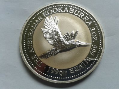 2$ 1996 Australien Kookaburra 2 Dollars 1996 Australien Kookaburra 2 Unzen Silber