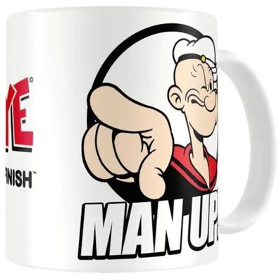 Popeye Becher Tassen - Popeye Keramikbecher Man Up Coffee Mug Kaffeebecher
