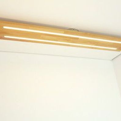 lichtstarke Deckenleuchte Buche 120 x 20 cm