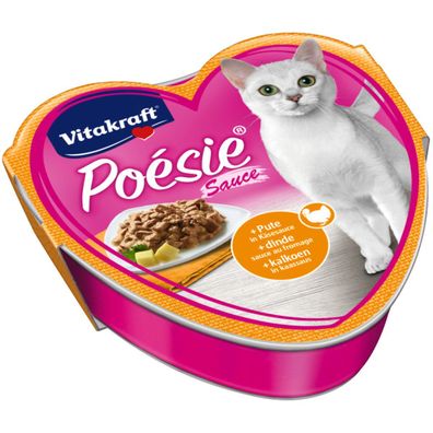 Vitakraft Katzenfutter Poesie Sauce, Pute in Käsesauce - 15 Schalen