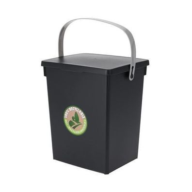 Mülleimer mit Deckel grau 5L Abfalleimer Papierkorb Müllbehälter Biomülleimer Modern