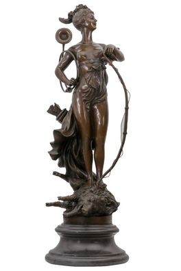 Bronzeskulptur Diana Göttin der Jagd im Antik-Stil Bronze Figur Statue 68cm