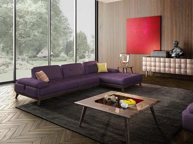 Lila Ecksofa L-Form Wohnzimmer Luxus Couchtisch Einrichtung Neu Garnitur Möbel
