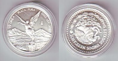 1/2 ONZA PLATA PURA Münze Mexiko 1 Unze 999 Silber TOP 2002 (111794)