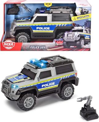 Dickie 203306003 Toys Polizei SUV + Zubehör, Polizeiauto, Geländefahrzeug, Kinder