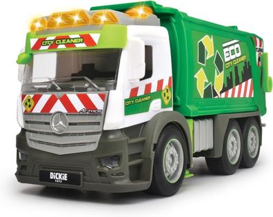 Dickie Toys – Action Truck Müllauto – Müllwagen inkl. Mülltonne, + Sound, Kinder