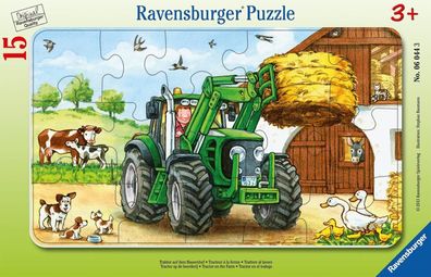Ravensburger Kinderpuzzle - 06044 Traktor auf dem Bauernhof für Kinder, Puzzle