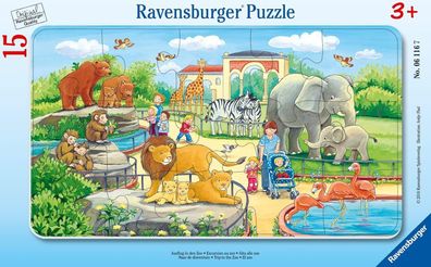 Ravensburger Kinderpuzzle - 06116 Ausflug in den Zoo - Rahmen Puzzle für Kinder