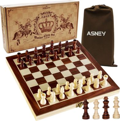 ASNEY, Das Eskalierte Magnetische Schachspiel Holz, Schach Spiel Erwachsene
