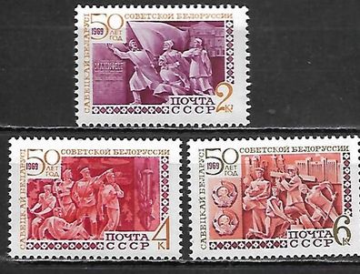 Sowjetunion postfrisch Michel-Nummer 3594-3596