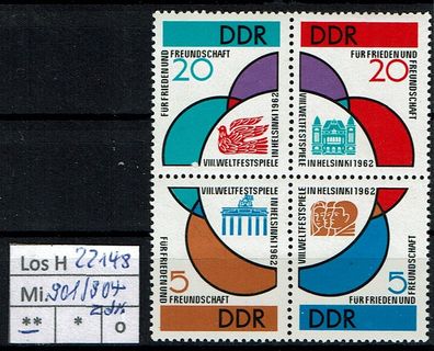Los H22148: DDR Mi. 901/04 * *, Viererblock