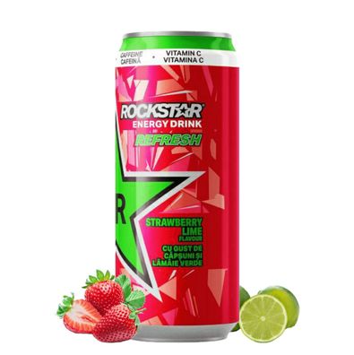Rockstar Refresh Energy Drink - Strawberry & Lime 48 x 0,5L