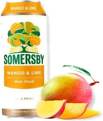 Somersby Mango & Lime 24 x 0,5l mit 4,5% Vol.- Biermischgetränk mit Mango