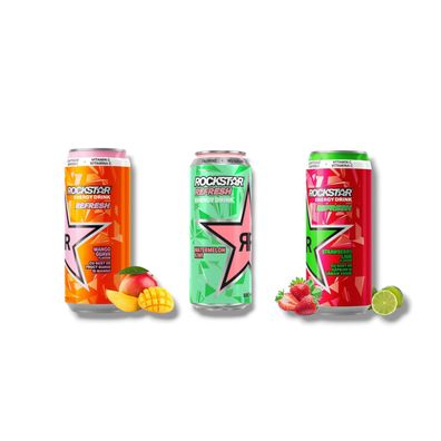 Rockstar Refresh Energy Drink Mix - Mango, Wassermelone & Erdbeere 48 x 0,5L
