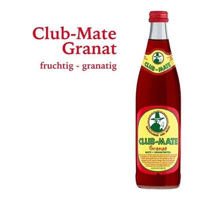 Club Mate Granat 20 x 0,5l- Koffeinhaltiges Erfrischungsgetränk mit Mate