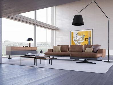 Wohnzimmer Leder Ecksofa L-Form Polstermöbel Modern Relax Sofa Couch
