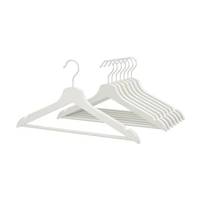 IKEA Bumerang 8er-Sets weiß mit Hosenstange Kleiderbügel Hemdenbügel NEU