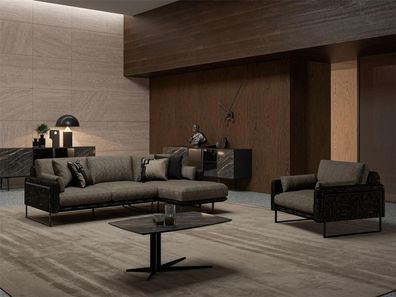 Luxus Sofagarnitur Sofa Couch L-Form Polstermöbel Sessel Designer Couchtisch