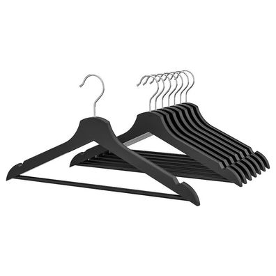 IKEA Bumerang 8er-Sets Schwarz mit Hosenstange Kleiderbügel Hemdenbügel NEU