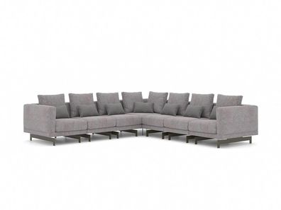 Wohnzimmer Grau Ecksofa L-Form Designer Couch Textil Möbel Polstersofa Neu