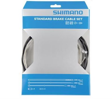 Shimano 1 Set Schwarz Bremszug-Set Zug 1x 1.000 mm/1x 2.050 mm, Hülle 1x 2.200 mm ...