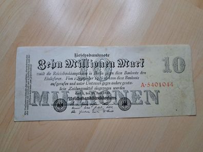 10Millionen Reichsmark Reichsbanknote Berlin German Empire Hyperinflation 1923
